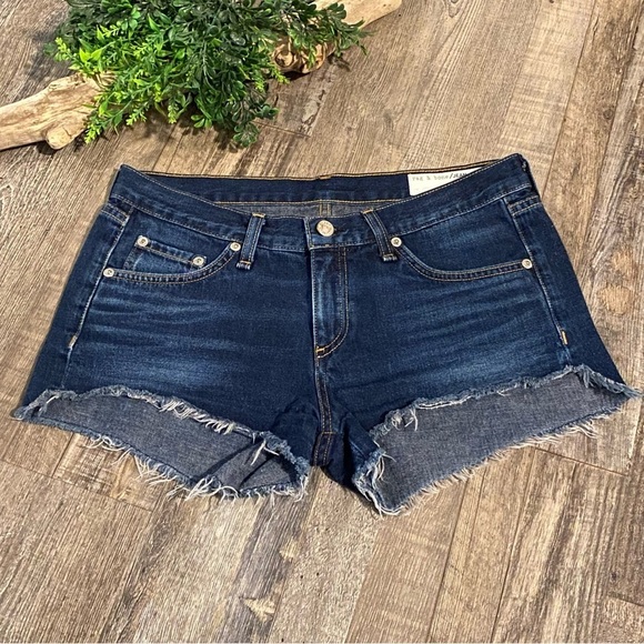 RAG & BONE Dark Wash Jean Shorts Size 26 - Picture 1 of 11